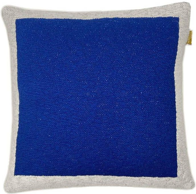 Malagoon Solid Poster Gebreid Sierkussen 50 x 50 cm Blauw