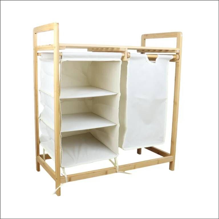 MARBEAUX Wasmand Bamboe Badkamer Organizer Hout 77x69 5x38cm