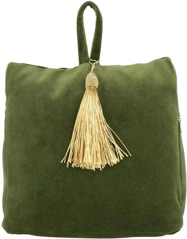 Mars & More Fluwelen deurstopper 18 cm groen Deurstoppers