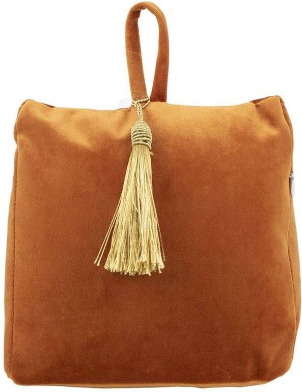 Mars & More Deurstopper fluweel oranje 18 cm Deurstoppers