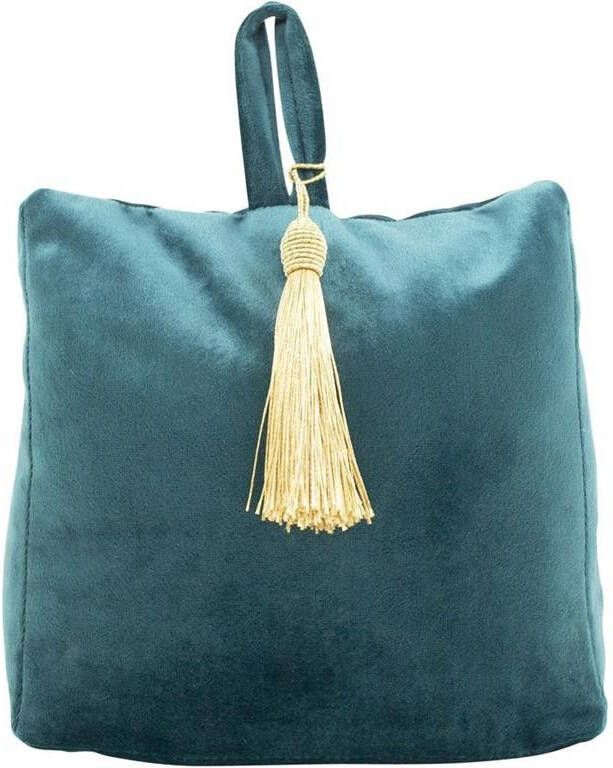 Mars & More Deurstopper fluweel petrol blauw 18 cm Deurstoppers