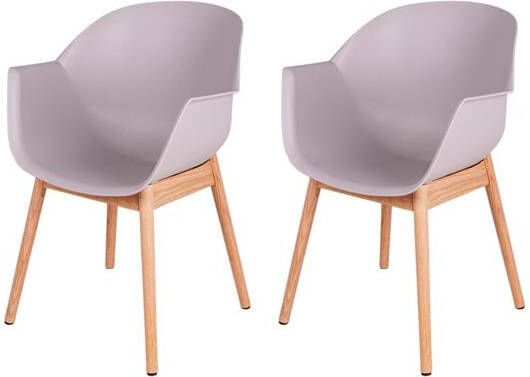 MaximaVida Eetkamerstoel Cuyp XXL taupe 2 stuks