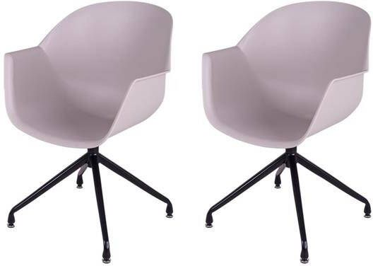 MaximaVida Eetkamerstoel Cuyp XXL taupe 2 stuks