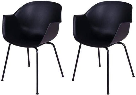 MaximaVida Eetkamerstoel Cuyp XXL zwart 2 stuks
