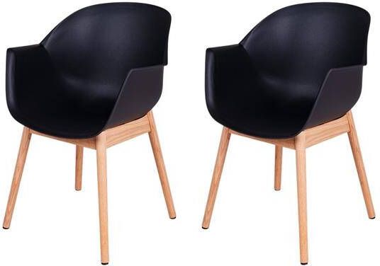 MaximaVida Eetkamerstoel Cuyp XXL zwart 2 stuks