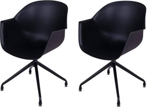 MaximaVida Eetkamerstoel Cuyp XXL zwart 2 stuks