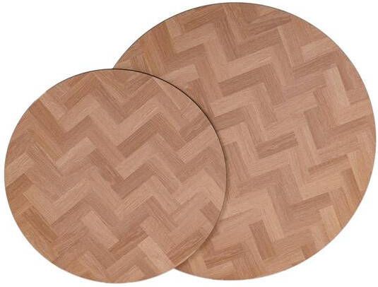 MaximaVida ronde set tafelbladen Copenhagen 58 en 45 cm HPL fishbone