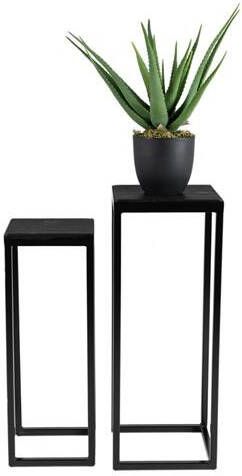 MaximaVida Vierkante plantentafel set Vancouver zwart 79 cm