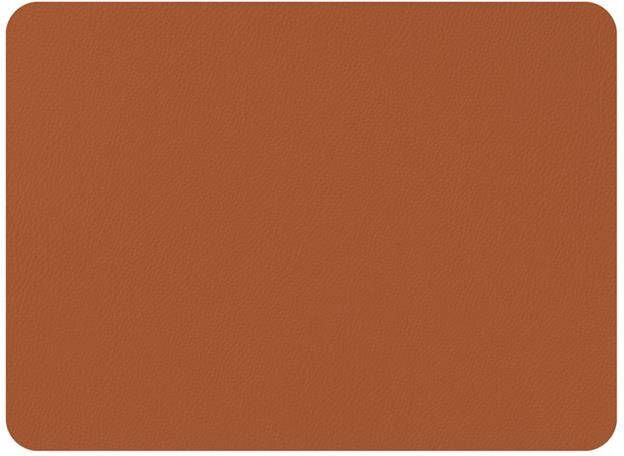 Mesapiu Placemat lederlook Rechthoek Caramel Set van 6