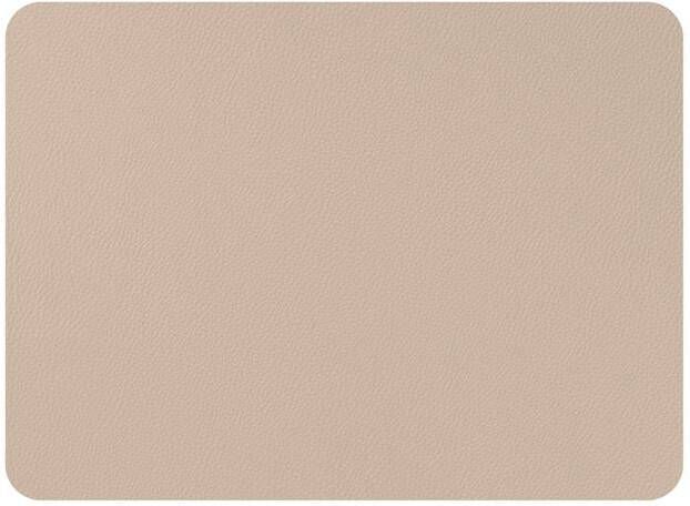 Mesapiu Placemat lederlook Rechthoek Taupe Set van 6