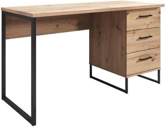 Meubella Bureau Saturn Eiken Zwart 138 cm