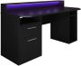 MEUBELLA Computer gaming Bureau Tamara 3 Zwart RGB LED 160 cm Game bureau - Thumbnail 2