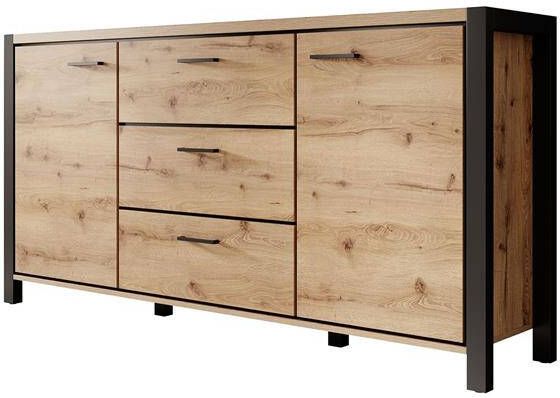 Meubella Dressoir Acapulco Eiken Zwart 180 cm