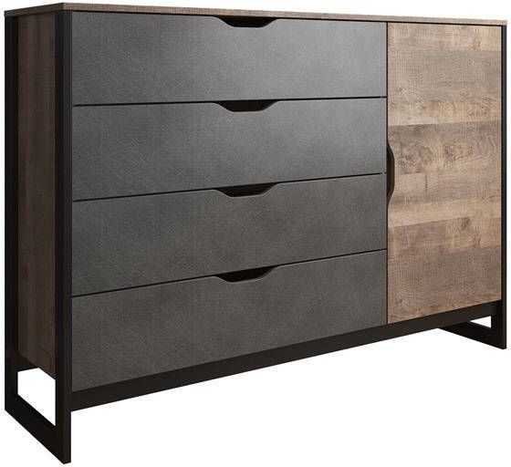 Meubella Dressoir Acasia Grijs Eiken 138 cm