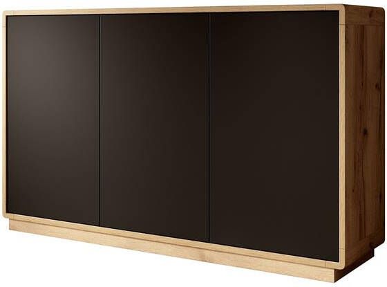 Meubella Dressoir Acuna Mat zwart Eiken 160 cm