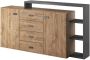 Meubella Dressoir Bello Eiken Antraciet 180 cm - Thumbnail 2