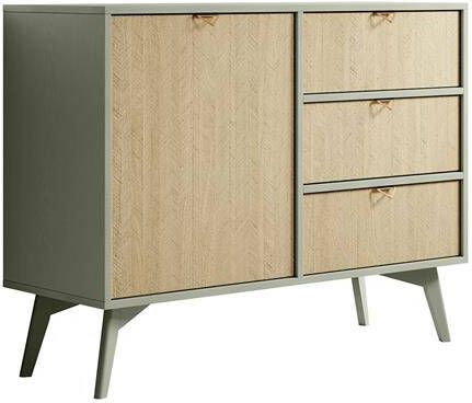 Meubella Dressoir Essence Groen Licht eiken 106 cm