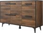 Meubella Dressoir Frey Donker eiken Zwart 135 cm - Thumbnail 2