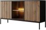 Meubella Dressoir Legend Mat zwart Eiken 154 cm - Thumbnail 2