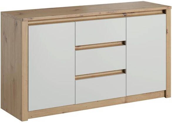 Meubella Dressoir Melody Wit Eiken 140 cm