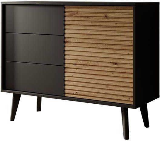 Meubella Dressoir Palladium Eiken Zwart 104 cm