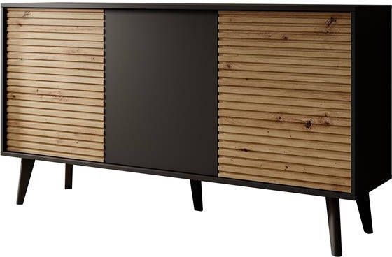 Meubella Dressoir Palladium Eiken Zwart 154 cm