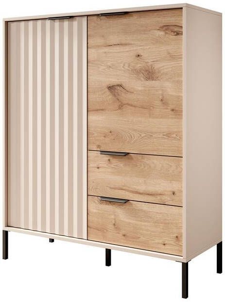 Meubella Dressoir Ramirez Beige Eiken 103 cm