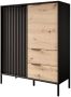 Meubella Dressoir Ramirez Zwart Eiken 103 cm - Thumbnail 2