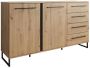 Meubella Dressoir Saturn Eiken Zwart 159 cm - Thumbnail 2