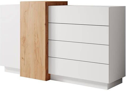 Meubella Dressoir Three Wit Eiken 160 cm