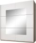 Meubella Kledingkast Edison Wit Eiken 221 cm Met spiegel - Thumbnail 2