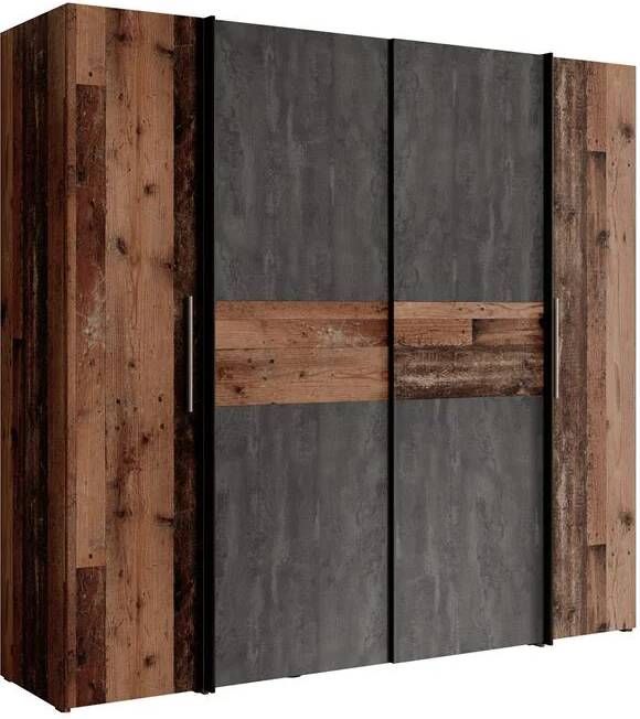 Meubella Kledingkast Kassel Old wood Grijs 200 cm