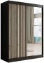 Meubella Kledingkast Lisbon 2 Zwart 150 cm Met spiegel - Thumbnail 2