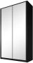 Meubella Kledingkast Malibu Mat zwart 113 cm Met spiegel - Thumbnail 2