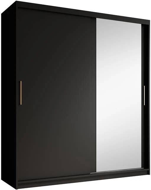 Meubella Kledingkast Mandalin Zwart 180 cm Met spiegel
