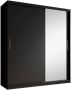 Meubella Kledingkast Mandalin Zwart 180 cm Met spiegel - Thumbnail 2