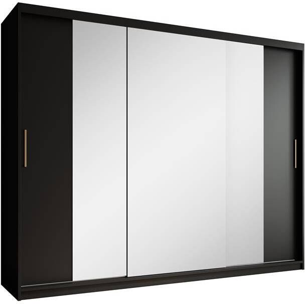 Meubella Kledingkast Mandalin Zwart 250 cm Met spiegel