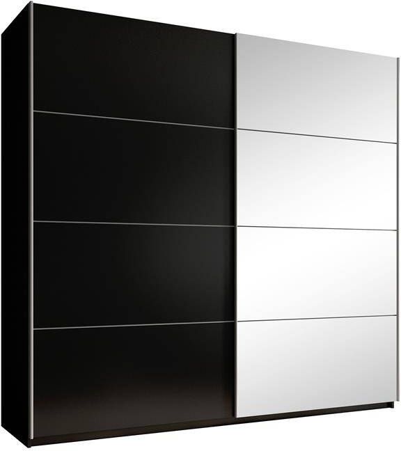 Meubella Kledingkast Oscar Zwart 221 cm Met spiegel