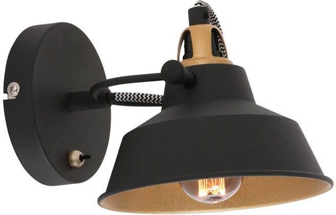 Mexlite Nové wandlamp zwart metaal kapdiameter: 15 cm
