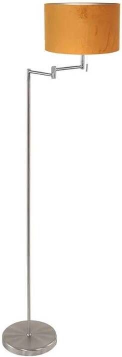Mexlite Vloerlamp Bella Staal Lampenkap Ø 30cm Geel E27 Fitting 3877ST