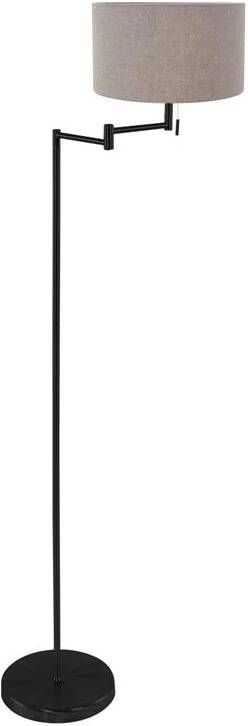 Mexlite Vloerlamp Bella Zwart Lampenkap Ø 30cm Grijs E27 Fitting