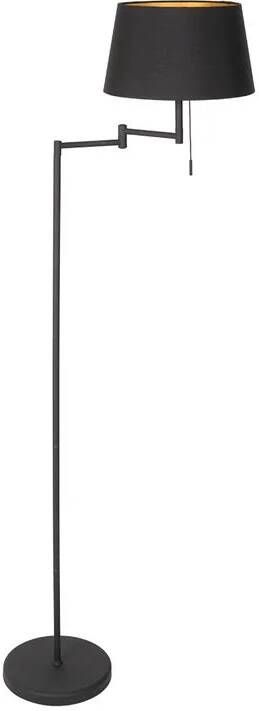 Mexlite Vloerlamp Bella Zwart Lampenkap Ø 30cm Zwart E27 Fitting