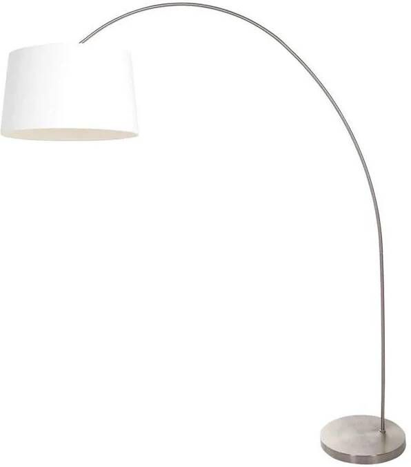 Mexlite vloerlamp Solva staal linnen metaal booglamp E27 3917ST