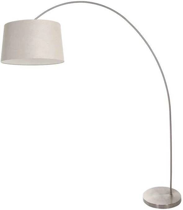 Mexlite vloerlamp Solva staal linnen metaal booglamp E27 3918ST