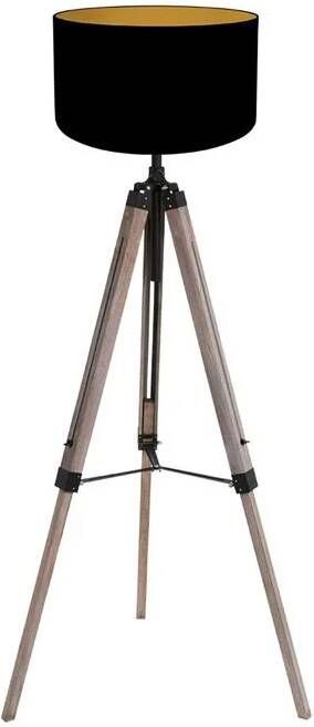 Mexlite vloerlamp Triek zwart hout 75 cm E27 fitting 4107ZW