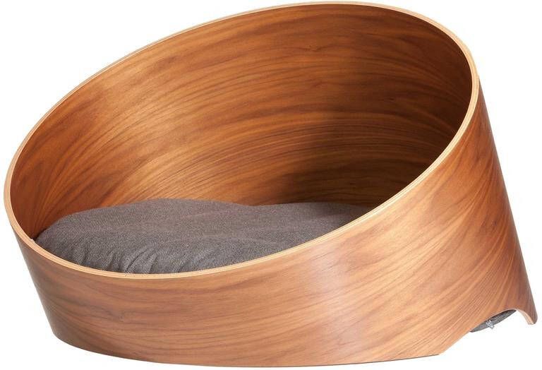 MiaCara Covo hondenmand Ø60 walnoot kussen mocca