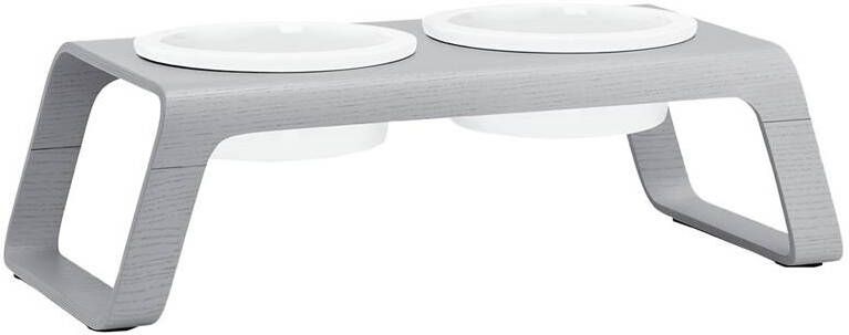 MiaCara Desco hondenvoerbak porselein medium essen grijs
