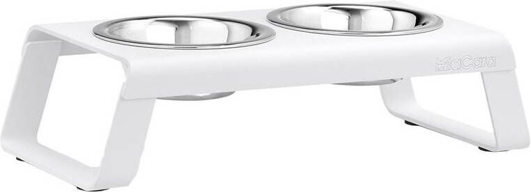 MiaCara Desco hondenvoerbak small aluminium wit