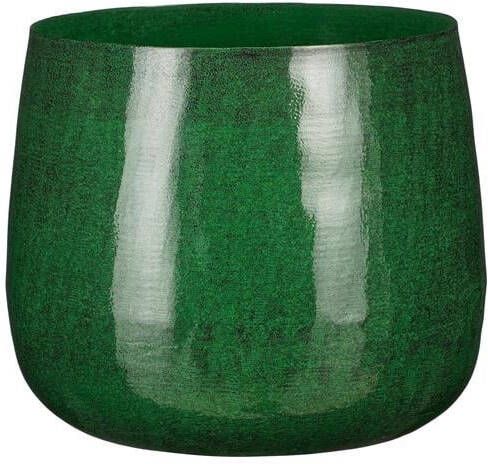 Mica Decorations Benson Bloempot H22 x Ø24 cm Metaal Donkergroen