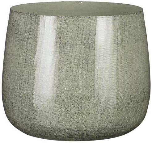 Mica Decorations Benson Bloempot H22 x Ø24 cm Metaal Lichtgrijs